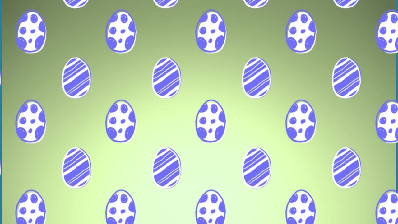 Animation of easter eggs on green background