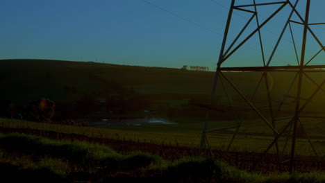 animation of financial data processing over electricity pylon