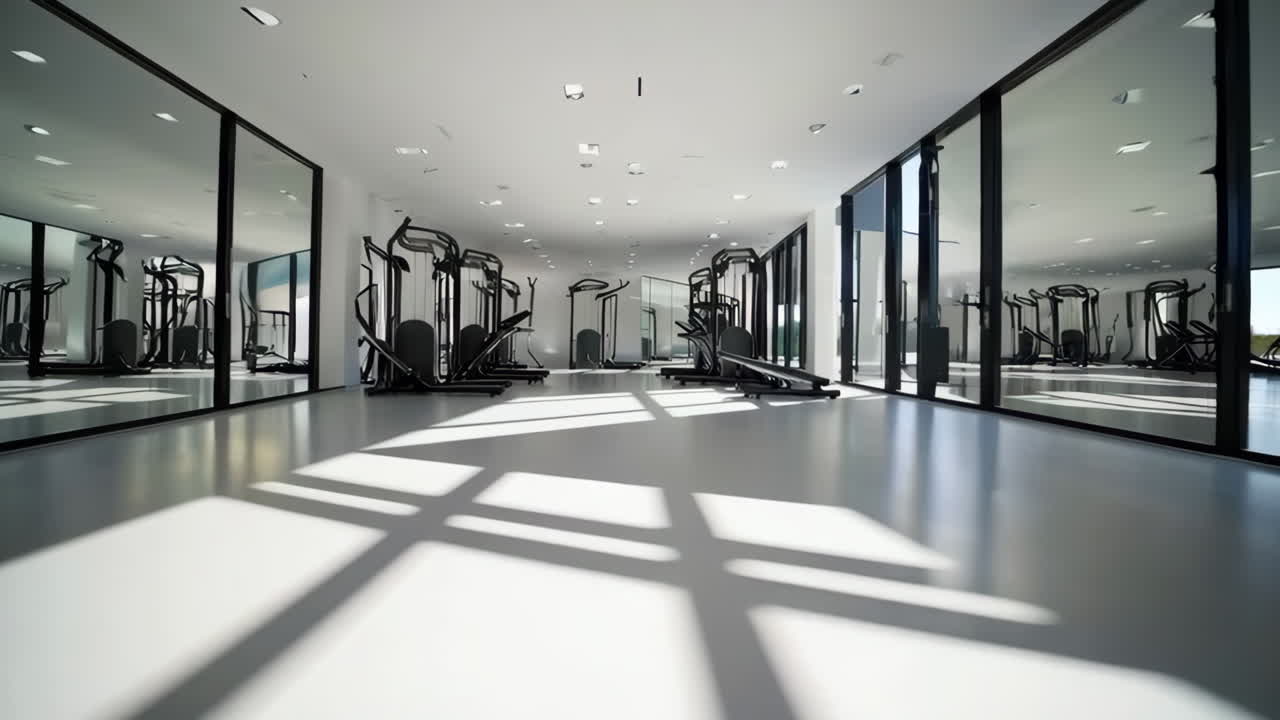 Modern Empty Gym with Fitness Equipment