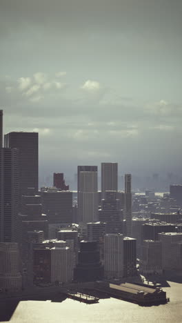 aerial view of city skyline