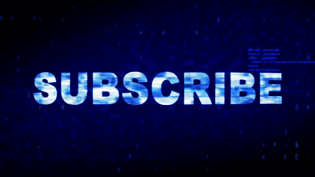 Subscribe Text Digital Noise Twitch Glitch Distortion Effect Error Animation.