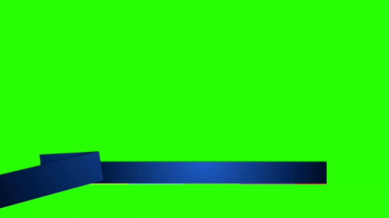 Blue Lower Third Graphic Animating In and Out on Green Screen