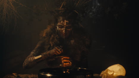 a witch in an old magical hut cast a curse