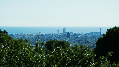 panoramic view of barcelona from park güell