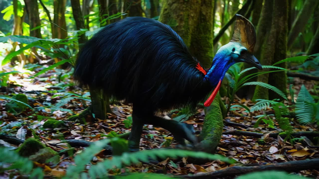 Cassowary in a Tropical Forest