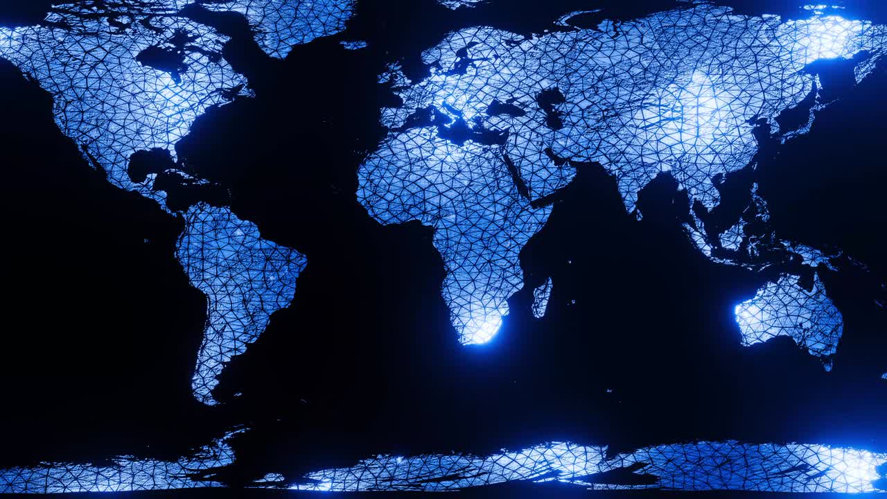 애니메이션 파란색 세계 지도