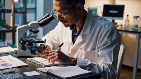 scientist working with a microscope in a laboratory