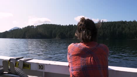 slow motion shot of young woman travelling on