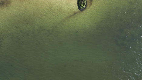 Calm-morning-aerial-view-of-Dennis-Port,-Nantucket-Sound,-MA