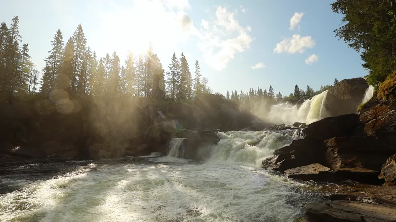 Ristafallet waterfall in the western part of Jamtland is listed as one of the most beautiful waterfalls in Sweden.