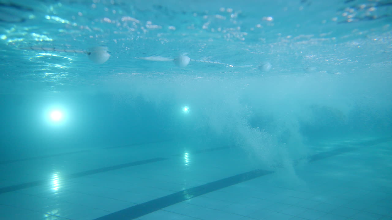 Underwater view of a swimming pool