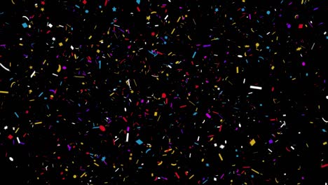 colorful confetti particles shape falling on green screen loop animation