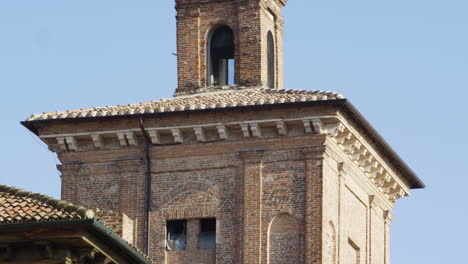 este castle in ferrara, italy, unesco world heritage site, medium shot tilt down