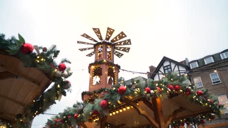 slow motion reveal of a uk christmas market