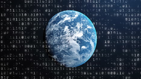 Animation of binary coding over globe