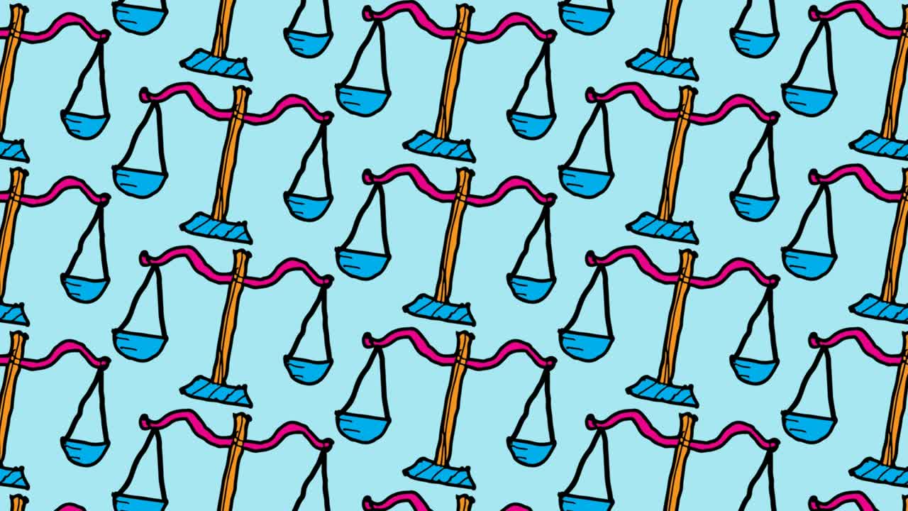 어린이들이 법의 주제로 팝 아트를 그림 그리는 원활한 배경