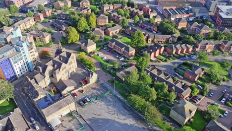 outdoor basketball court near residential area in sheffield city, south yorkshire, england