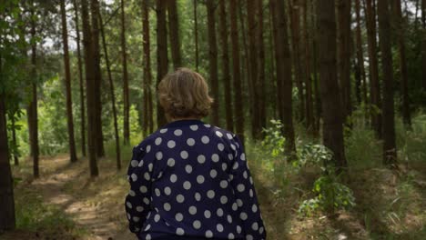 senior woman walking around sentimental young days places, thinking about the most memorable moments of her life passed