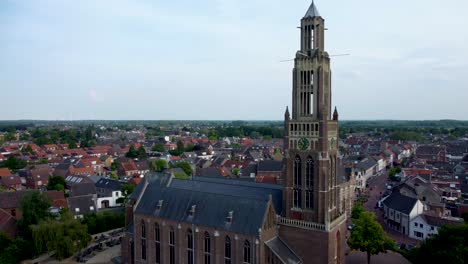 sint-landricuskerk church catholic tower and clock-face in the city of echt the netherlands