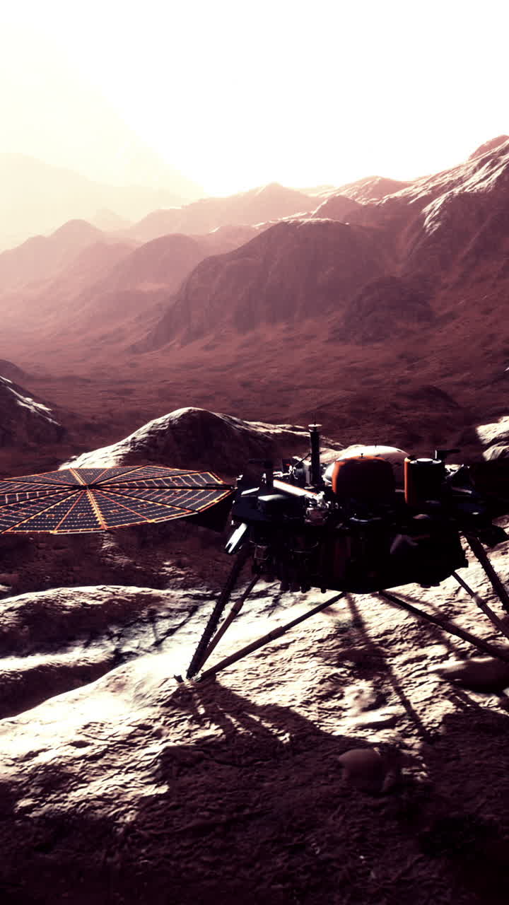 A rover exploring the Martian landscape