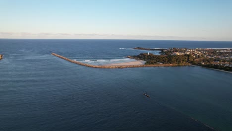 calm waters of clarence river flowing to the sea in new south wales, australia