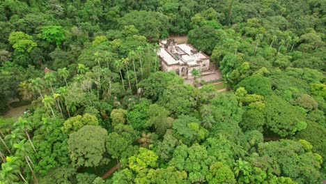 flyover the lage park with its diverse vegetation in rio de janeiro, brazil