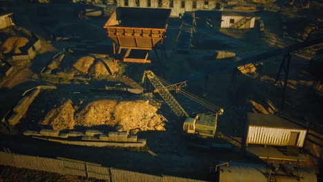 Aerial view of a power plant or mining station