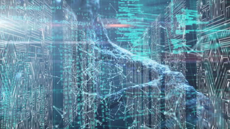 Animation of dna strand spinning and data processing over computer servers