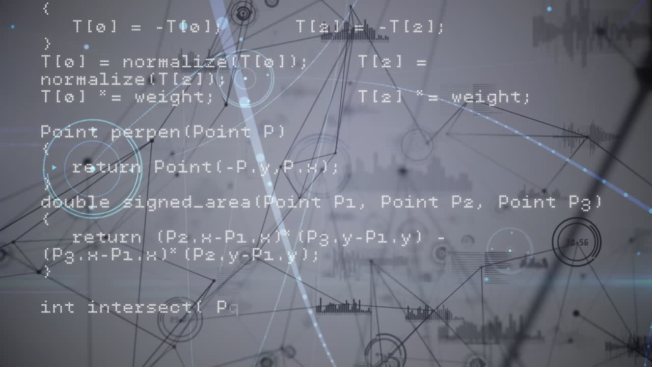 Animation of data processing and network of connections