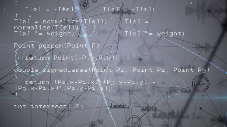 Animation of data processing and network of connections