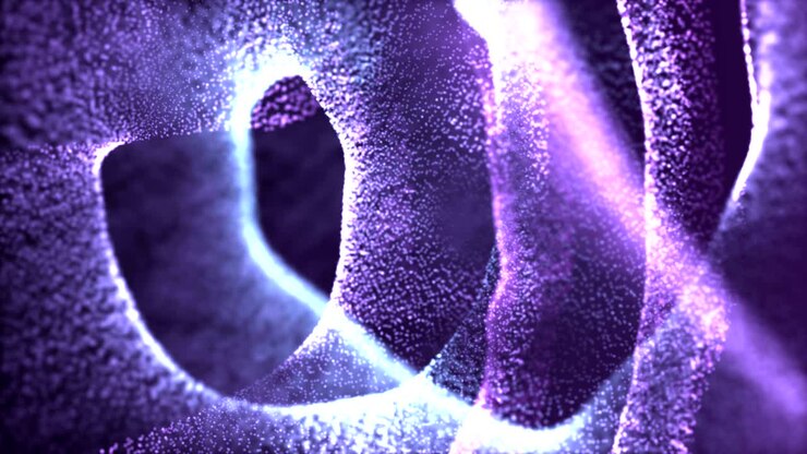abstract elegant neon motion background loop with dancing particles