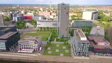 Striking-Building-Of-Weser-Tower-And-The-Cityscape-Of-Bremen-In-Germany