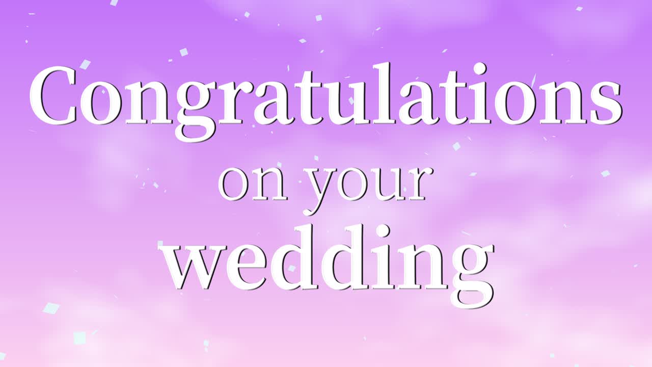 Congratulations on your wedding message text animation motion graphics