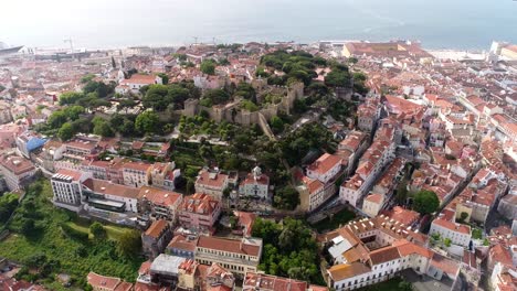 aerial view of são jorge castle overlooking lisbon