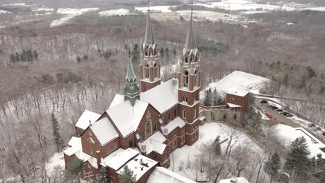 Cinematic-Aerial-View-of-Historic-Holy-Hill