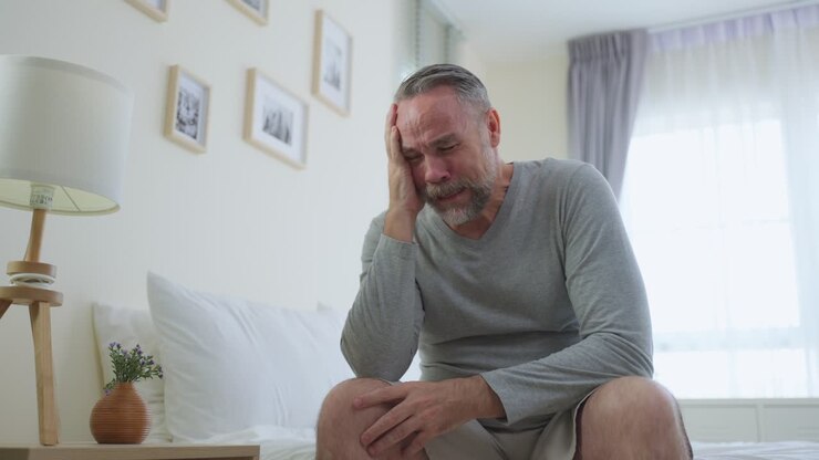 homem idoso com dores