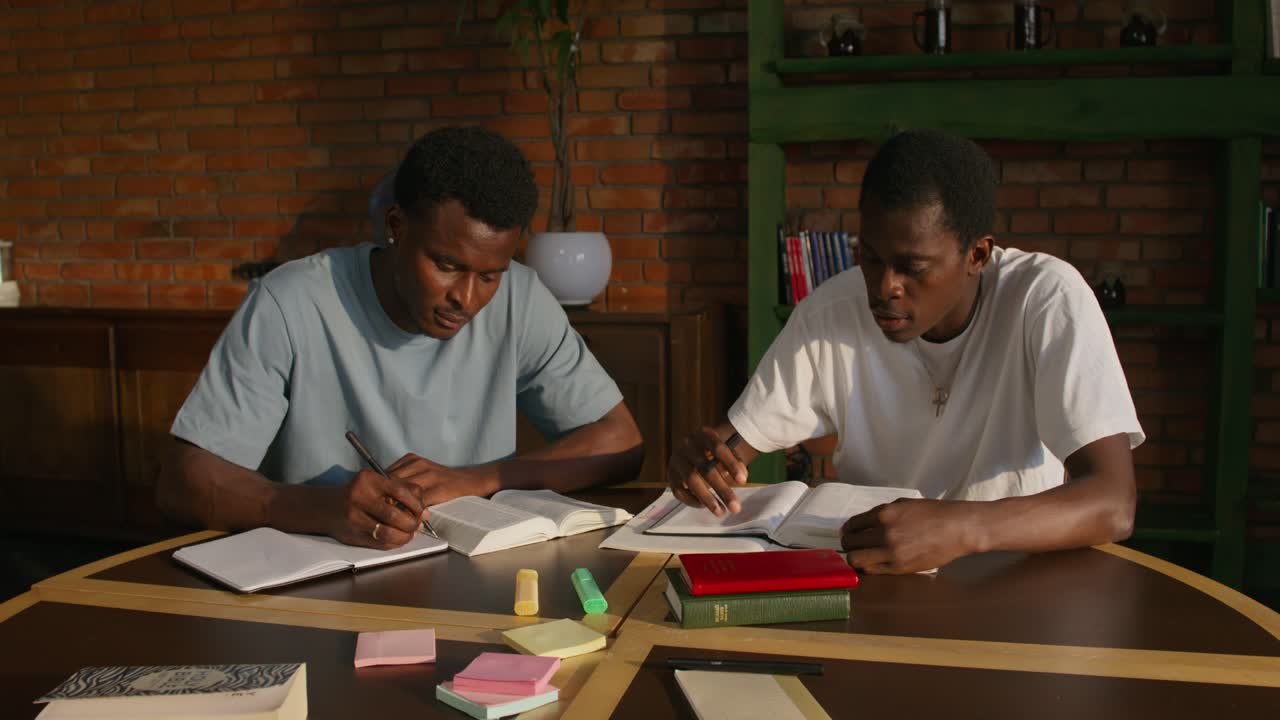 Two Men Studying the Bible