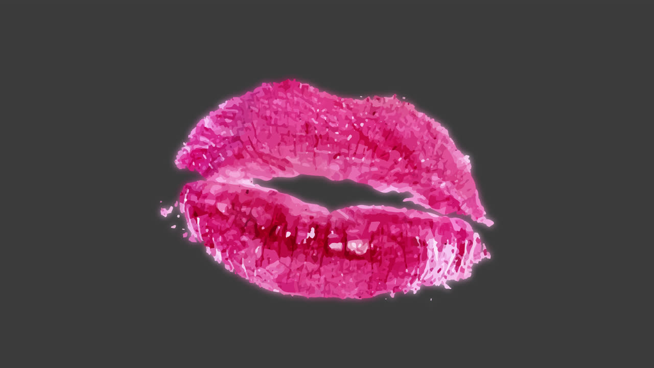 impresión de beso rosado