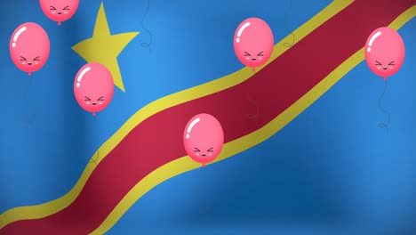 animación de globos sobre la bandera del congo