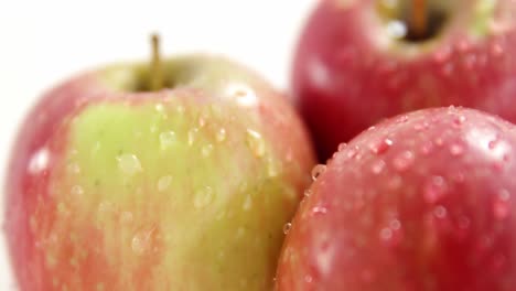 red apples with water droplets