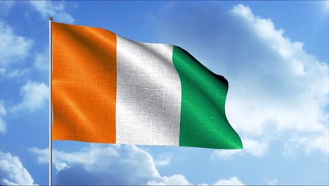 waving flag of ivory coast