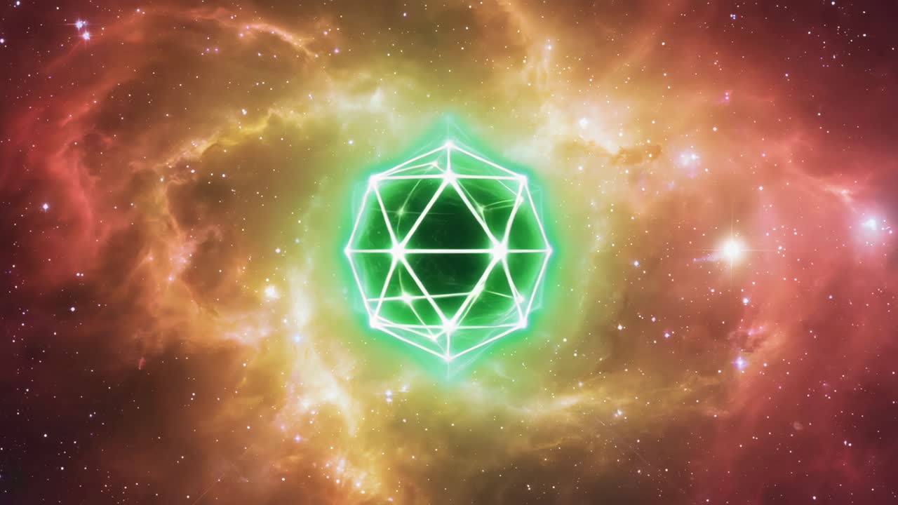 Glowing Geometric Shape in Nebula