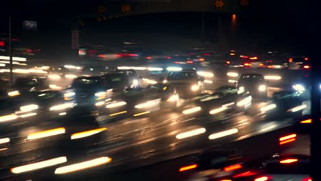 Time-lapse-of-traffic-flow-on-interstate-highway-in-Denver,-Colorado