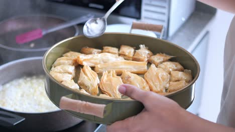 serving baklava