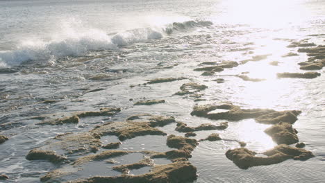 lanzarote coastal scene with rocks and glistening water