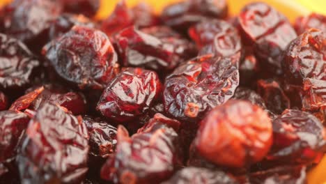 close-up of dried cranberries