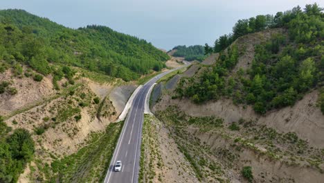 mountain highway aerial view