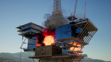 offshore oil and gas fire case or emergency case