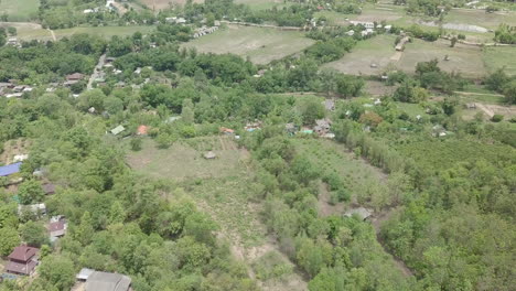 Drone-Aéreo-Rural-Disparado-Desde-Pai-En-El-Norte-De-Tailandia