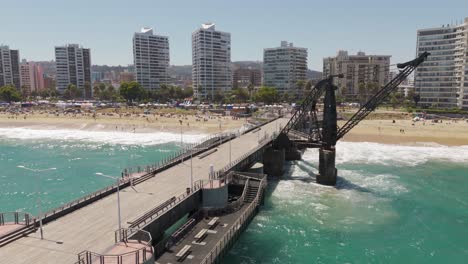 Aerial-View-Of-Vergara-Pier-In-Vina-Del-Mar